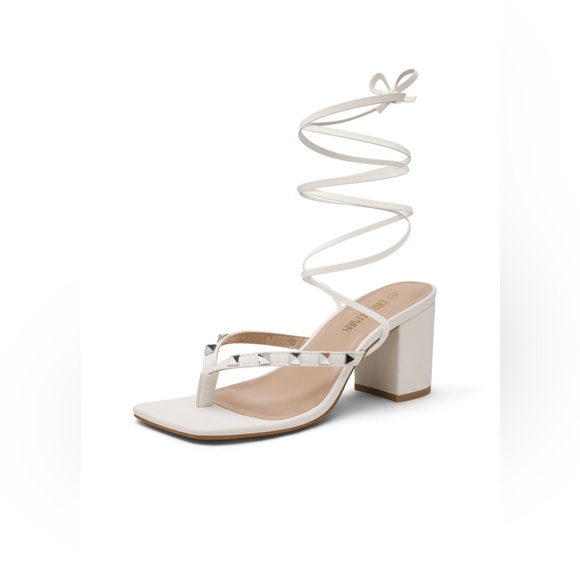 Women Flip Flop Sandals Chunky Block Heel Strappy Heel Sandals - Picture 1 of 4